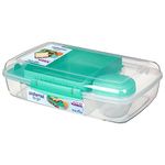 Sistema To Go Collection Large Bento Box Plastic Lunch and Food Storage Container, 7.4 Cup, Multi Compartment, Color Varies | BPA Free