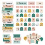 Eamay Boho Calendar Pocket Chart Cards and Classroom Calendar Cards Kit for Home School -90 Cards