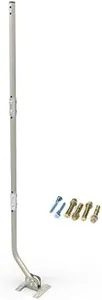 CeKay Outdoor Antenna/Weather Station Adjustable Mounting Pole with Extension Universal Mount Brackets - Easy Installation, Solid Structure, Weather Proof (1" Diameter, 49 1/2" Arm Length)