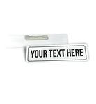 Gmc Customised/Personalised White Engraved Acrylic Pinback Name Badge - (Pack of 2)