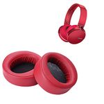 Krone Kalpasmos Ear Pads for Sony MDR-XB950BT MDR-XB950B1 Headphones, Soft Protein Leather Memory Foam Over-Ear Ear Cushions Sony Headset Repair Accessories, with PU Leather Bag - Red