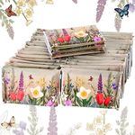 50 Packs Facial Tissue Packs Slim Tissues Bulk Wallet Size Travel Tissues Disposable Pocket Tissues Wedding Tissues for Guest Travel School Purse Home Supplies, 500 Sheets 3 Ply (Retro Flower)