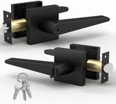 Mega Handles - SCHEIN Entrance Handle I Lever Door Lock Handle Set for Closet or French Doors I Single Side, Non-Turning I Fits All Standard Door Sizes I Screws Included - Matte Black (1 Pack)