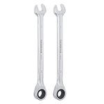 2PCS 10mm Ratchet Wrench, 5° Movement & 72 Teeth Metric System, Industrial Grade Gear Spanner for Projects with Tight Space