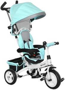 HOMCOM 6 in 1 Trike, Kids Tricycle, Pedal Push Bike w/Push Handle, Removable Canopy, 5-point Safety Belt, Storage, Footrest, Brake, for 1-5 Years Toddler, Green