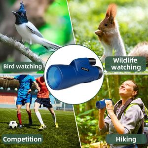 Gosky Piper 12x55 HD Monocular Telescope – BAK4 Prism, FMC Lens, Blue