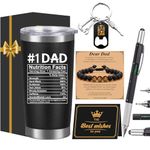 Dad Gifts from Daughter, Son - Birthday Gifts for Dad, New Dad, Husband, Men, Him - 20 Oz Travel Tumbler Ballpoint Pen Men Bracelet Gifts Set