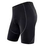 Sportneer Men's Cycling Shorts Biking Bike Bicycle Pants Half Pants 4D Coolmax Padded, Comfort, Anti-Slip Design, Breathable & Absorbent Black, XXL