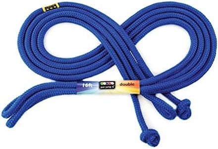 Just Jump It 16' Foot Single Jump Rope for Kids Women and Men - Active Outdoor Youth Fitness Excersing Equipment - Double Dutch Length Gym Accessories - Blue