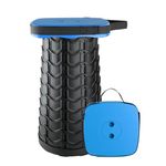 Boreeman Collapsible Square Portable Stool - Lightweight Yet Sturdy With 400lbs Load Capacity, Upgraded Foldable for Camping, Fishing, Hiking, BBQ (Blue)