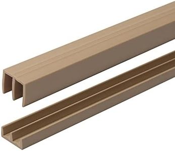 1 Pack Beige Plastic Sliding Door Track Set for 1/4" Thick Panels - Sliding Glass, Cabinet, and Window Track, Easy Installation, USA Made, (3 Ft. Long) by Outwater