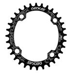 Round Oval 104BCD 32T 34T 36T 38T Narrow Wide Chainring Single Chainring for 6/7/8/9/10/11/12-Speed (Oval Black, 32T)