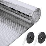 Frienda Double Reflective Insulation Foam Window Reflective Insulation Radiant Barrier Aluminum Foil Bubble Insulation Roll to Keep Heat, Thermal Insulation Shield(157.4 x 39.3 Inches,Silver)