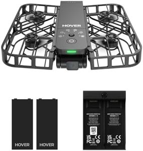 HOVERAir X1 Drohne mit kamera, Selbstfliegend Kamera Drone mit Folge-mir Modus, Mini Drohne im Taschenformat, HDR-Videoaufnahme, intelligente Flugrouten, Freihandsteuerung, Schwarz (Combo Plus)