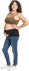 Maddie Moo Belly Band Seamless Maternity and Postpartum Shirt Extenders, Cotton, XXXX-Large- Black
