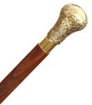 Kiddly Mart Designer Wooden Craft Walking/Cane Stick with Base Rubber Unisex, Colour-Brown Unfold Made with Pakka sheesham Light Weight Stick for Man Woman and Old People (Lato Brash)