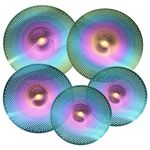 sourcing map Mute Cymbal Set 14Inch/16Inch/18Inch/20Inch Low Volume Practice Cymbal with Bag (Pack of 5)