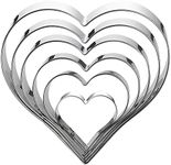 Heart Shaped Cookie Cutter Set-6 Pieces in Gratuated Size-Stainless Steel