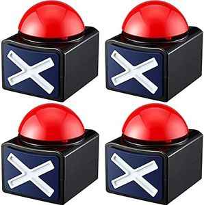 Wisboey 4 Pezzi Risposta Buzzer, Buzzer Allarme Suono Play Luce Trivia Quiz Got Talent Buzzer Giocattoli per Bambini