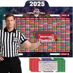 PUNCHMAN 2025-2026 Fantasy Football Draft Board Kit - 5.1x3.5 Ft Waterproof XL Fantasy Football Draft with 570+ Removable Labels (Top Rookie Sticker) & Schedule for Fantasy Football Draft Party