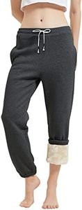 Gihuo Women's Winter Track Pants Sherpa Lined Sweatpants Athletic Joggers Pants (Dark Grey, Small)