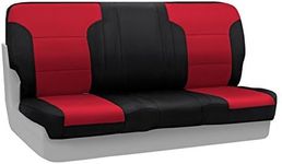 Coverking Custom Fit Front Solid Bench Seat Cover for Select Chevrolet S10 Models - Neosupreme (Red with Black Sides)