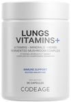 Codeage Lungs Vitamins, A, C, D, E, B6, Milk Thistle Lung Supplement, Zinc & Magnesium, Cordyceps, Reishi, Ginger, Peppermint Leaf Organic Herbs - Non-GMO - 90 Capsules