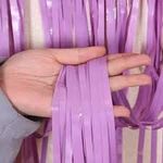 flavouredlove Pastel Color Foil Fringe Curtain(s) 3x6 Feet Each for Birthday, Anniversaries, Graduation, Retirement, Baby Shower Decoration (Pack of 3, Pastel Purple)