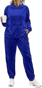 IN'VOLAND Plus Size Velour Tracksuit Womens 2 Piece Sweatshirt & Sweatpants Set Full Zip Hoodie Sweatsuit with Pockets