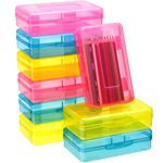 24 Pack Clear Pencil Box Clear Pencil Case Craft Organizers and Storage Plastic Containers with Lids for Storage Office Supplies Storage Organizer Box for Kids Adult Student (Pink, Yellow, Blue)