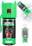 DEVIL Will Cry Superior Pepper Spray Glass Breaker Knuckle Cap 3-in-1 The Protector Self-Defense Gadget – Green