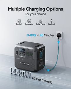 BLUETTI AC180 Portable Power Station – 1800W Backup Battery Generator