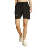 VIMAL JONNEY Solid Black Regular Fit Polyster Lycra Shorts for Women