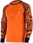 Levelty Soccer Goalkeeper Jersey Adult/Youth Elbow Padded Long Sleeve Goalie Shirt Men Women Kids Goalkeeper Jersey (Orange - M), Medium