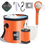Upgrade Portable Shower Camp Shower，Rechargeable Outdoor Camping Shower Kit with Intelligent Digital Display and Adjustable Shower Head Nozzle for for Camping Hiking Traveling Washing