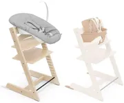 Stokke Tripp Trapp High Chair 2, Natural (Includes Chair & Baby Set) with Newborn Set - Safe, Adjustable, Ergonomic Design