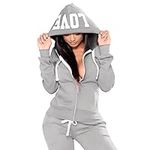 JIHUILAI Grey Track Suits For Women