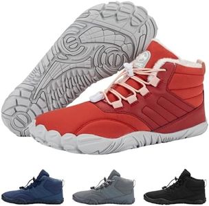 Hike Footwear Caspar Pro HF - Non-Slip and Comfortable Winter Barefoot Shoes Provide Warmth and Support, Walking Boots for Women Men Unisex Light Red