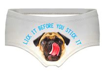 JINKAIJIA Women's Fashion Flirty Sexy Funny Naughty Animal Low-waisted High elasticity Lovers Underpants Single Party Gifts, Lick It Stick It Dog, Medium