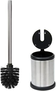 Casaphoria Stainless Steel Toilet Bowl Brush and Holder Set for Deep Cleaning,Bowl Scrubber Brush with Lid for Bathroom,Deluxe Freestanding Toilet Brush and Plunger Combo