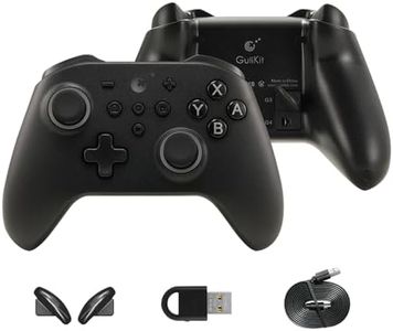 Gulikit KK3 Pro Controlador Inalámbrico para Switch OLED, Controlador Bluetooth para PC/Steam Deck, Joysticks/Disparadores Hall, Tasa Sondeo 1000Hz, Vibración Maglev/Rotor/HD, Adaptador Hyperlink