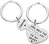 Couples Gift Keychain for Husband and Wife Matching Keyrings for Boyfriend Girlfriend You Hold the Key to My Heart Forever Keyring for Women Men Birthday Christmas Presents