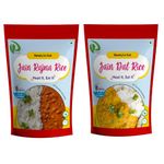 Dryfii Pure Jain Homemade Dehydrated Rajma Rice and Dal Rice Combo Ready to Eat | Instant Food | Cooked in Mild Spices| Meal for 4 Persons (200X2) 400 G Wholesome Indian Delicacy No Onion No Garlic Rehydrated Weight - 1400 g