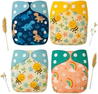 Blushbaby Premium Reusable Cloth Diapers for Babies | 3 Months–3 Years | 4 Washable Diapers with 4 Absorbent Insert Pads | Adjustable, Leakage Proof cloth diapers for babies | Freesize Diaper 5–18kg