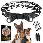 PetJett Prong Collar for Dogs - Adjustable Dog Training Collar Choke Collar for Dogs Pinch Collar for Dog, Quick Release Walking Tool for Small Medium Large Breed - Stainless Steel Metal Choker Chain