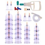 LRK Acupressure 24 : 24 Vacuum Cups Chinese Medicine Magnet Therapy Cupping Set Acupuncture Massager 24 Pics Vacuum