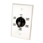 DIAL MFG INC - Evaporative Cooler Wall Switch, 2-Speed, 6-Position, Ivory