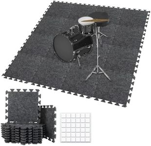 TroyStudio Thick Sound Absorbing Interlocking Floor Mats, 16 Pcs 11x 11 x 0.4 inches High Density Piano Carpet Drum Rug, Non-Slip Anti Vibration Soundproof Pads Acoustic Blankets for Music Studio M