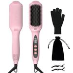 Hair Straightener Brush Heated Straightening Brush: FOCALA Ceramic Negative Ionic Hot Brush Hair Straightener for Straightening Smoothing Women Hair - Reduce Frizz 30s Fast Heating Dual Voltage