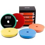 SPTA Polishing Pads, 5pcs 6 inch Orbital Buffer Pads Hook and Loop Buffing Pads Foam Polish Pad for Compound, Polishing and Waxing for 150mm Buffer Polisher (6 inch(150mm))